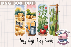 Summer Farm Brushstrokes PNG Sublimation Rustic Country Product Image 1