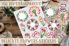 Summer sticker Delicate Scrapbook PNG Flowers Botanical Product Image 1