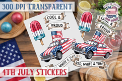 4th July sticker sheet USA Scrapbook PNG Independent Day Product Image 1