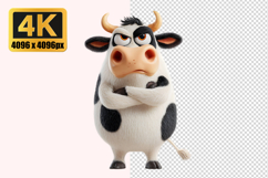 Cow Grumpy Expression and Arms Crossed Transparent PNG Product Image 1