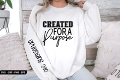 Created for a purpose - Christian Sleeve T-Shirt Design Product Image 3