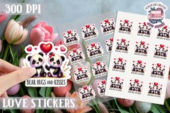Love sticker Sheet Valentine Day Cute Animals Quote PNG Product Image 1