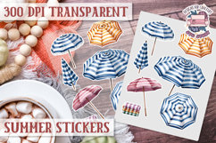 Summer Vibes sticker sheet Beach Scrapbook PNG Flowers Product Image 1