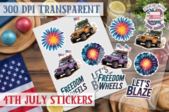 4th July sticker sheet USA Scrapbook PNG Independent Day Product Image 1