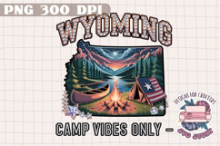 USA STATE America Summer Camping PNG Watercolor Design Sign Product Image 1