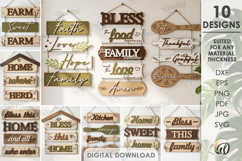 Rustic Wall Decors Bundle Laser Cut. Wall Hanger SVG Product Image 1