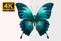 Vibrant Teal and Blue Colors Butterfly Transparent PNG Product Image 1
