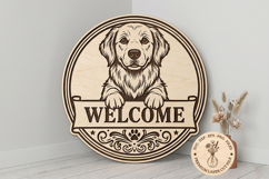 Welcome Sign SVG, Laser Cut Dog Door Hanger, Wooden Welcome Product Image 1