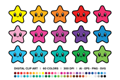 Happy Star Clip Art Set Product Image 1
