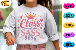 Class Of Sass 2026 SVG, PNG, Back To School Kids Shirt Svg Product Image 1