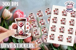Love sticker Sheet Valentine Day Lovers Gothic Skull PNG Product Image 1