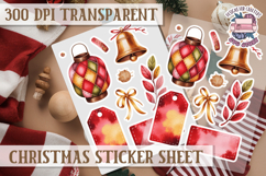 Christmas Sticker Sheet Watercolor Winter Holiday PNG Product Image 1