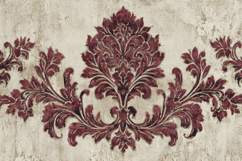 Red and Beige Damask Pattern Background Wallpaper Product Image 1