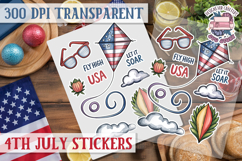 4th July sticker sheet USA Scrapbook PNG Independent Day Product Image 1