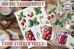Farm sticker sheet Harvest Scrapbook PNG Vegetables Cozy Product Image 1