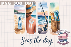 Summer Beach Brushstrokes PNG Sublimation Seaside Coastal Product Image 1