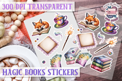 Magic Books sticker sheet Rainbow Love Read PNG Book Lovers Product Image 1