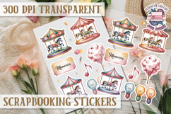 Scrapbooking sticker sheet Cute Funny PNG Watercolor School Product Image 1