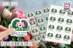 Love sticker Sheet Valentine Day Cute Animals Quote PNG Product Image 1