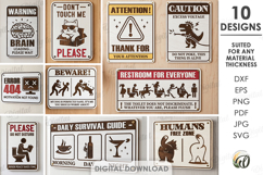 3D Sarcastic Decors Bundle Laser Cut. Wall Decor SVG Product Image 1