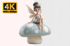 Fairy Sit with Mushroom Transparent PNG Product Image 1