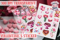 Love sticker Sheet Valentine Day Lovers Funny Heart PNG Product Image 1