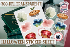 Halloween sticker sheet Creepy Scrapbook PNG Funny Skulls Product Image 1