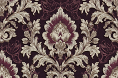 Maroon and Gold Damask Pattern Background Wallpaper Product Image 1