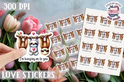 Love sticker Sheet Valentine Day Cute Animals Quote PNG Product Image 1