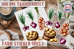 Farm sticker sheet Harvest Scrapbook PNG Vegetables Cozy Product Image 1