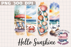 Summer Beach Brushstrokes PNG Sublimation Seaside Coastal Product Image 1