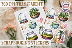 Scrapbooking sticker sheet Cute Funny PNG Watercolor School Product Image 1