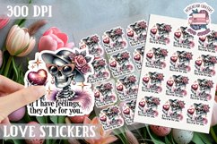 Love sticker Sheet Valentine Day Sign Lettering PNG 14 feb Product Image 1