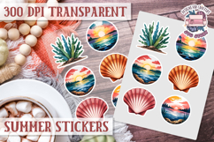Summer Vibes sticker sheet Beach Scrapbook PNG Flowers Product Image 1