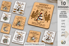Christmas Cards With Ornament Bundle Lasercut. Christmas SVG Product Image 1