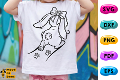 Walking Bunny Svg, Png, Kids Design, Girl Easter Shirt Svg Product Image 1