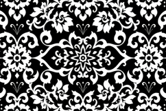 Black White Damask Pattern Background Product Image 1