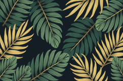 Golden Green Palm Leaves Background Product Image 1