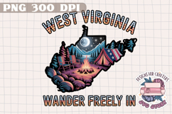 USA STATE America Summer Camping PNG Watercolor Design Sign Product Image 1