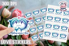 Love sticker Sheet Valentine Day Cute Animals Quote PNG Product Image 1