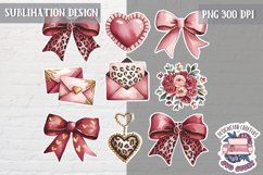 St Valentine’s Coquette Bow PNG Holidays Funny Watercolor Product Image 1