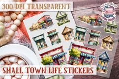 Small Town LIfe sticker Scrapbook PNG Village Garden Farm Product Image 1