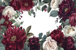 Red Green Flower Border Background Product Image 1