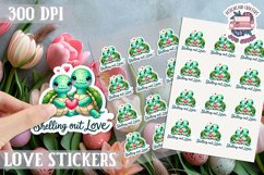 Love sticker Sheet Valentine Day Cute Animals Quote PNG Product Image 1