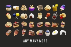 3D Food &amp; Snack Mega Bundle 200 PNG BLEND Files Product Image 2