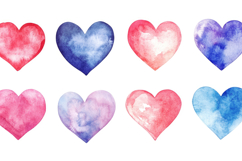 Watercolor Hearts Background Wallpaper Product Image 1