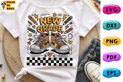 Back To School SVG, PNG, New Grade New Me, Kids School Shirt Product Image 1