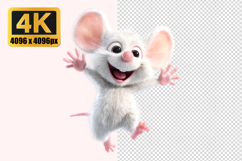 Happy Cartoon Mouse Transparent PNG Product Image 1