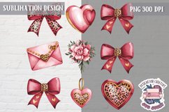 St Valentine’s Coquette Bow PNG Holidays Funny Watercolor Product Image 1