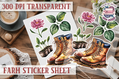 Farm sticker sheet Harvest Scrapbook PNG Vegetables Cozy Product Image 1